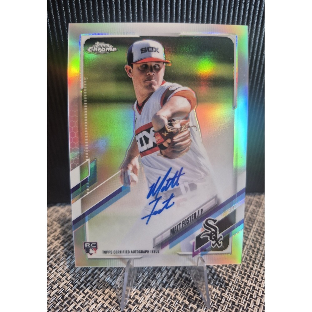 2021 Topps Chrome Matt Foster #RA-MF‎ Rookie Autos Refractor /499 (RC) White Sox